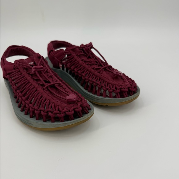 KEEN UNEEK Burgundy Cord Sandals Lightweight Comfort Outdoor Slip-On Shoes SZ 10 - Picture 6 of 16